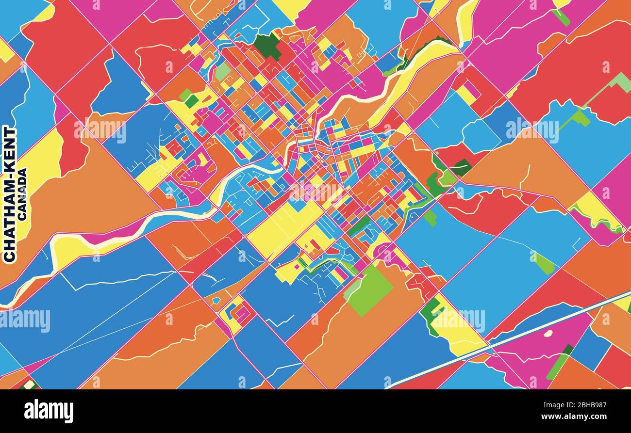 Map Of Chatham Kent Ontario Colorful Vector Map Of Chatham-Kent, Ontario, Canada. Art Map Template For  Selfprinting Wall Art In Landscape Format Stock Vector Image & Art - Alamy