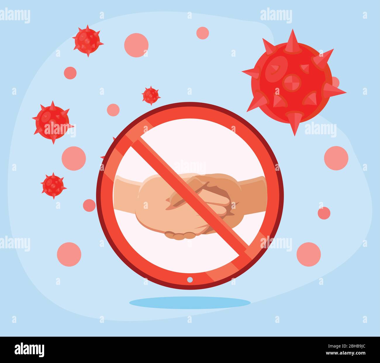 no handshake for virus prevention vector illustration design Stock Vector