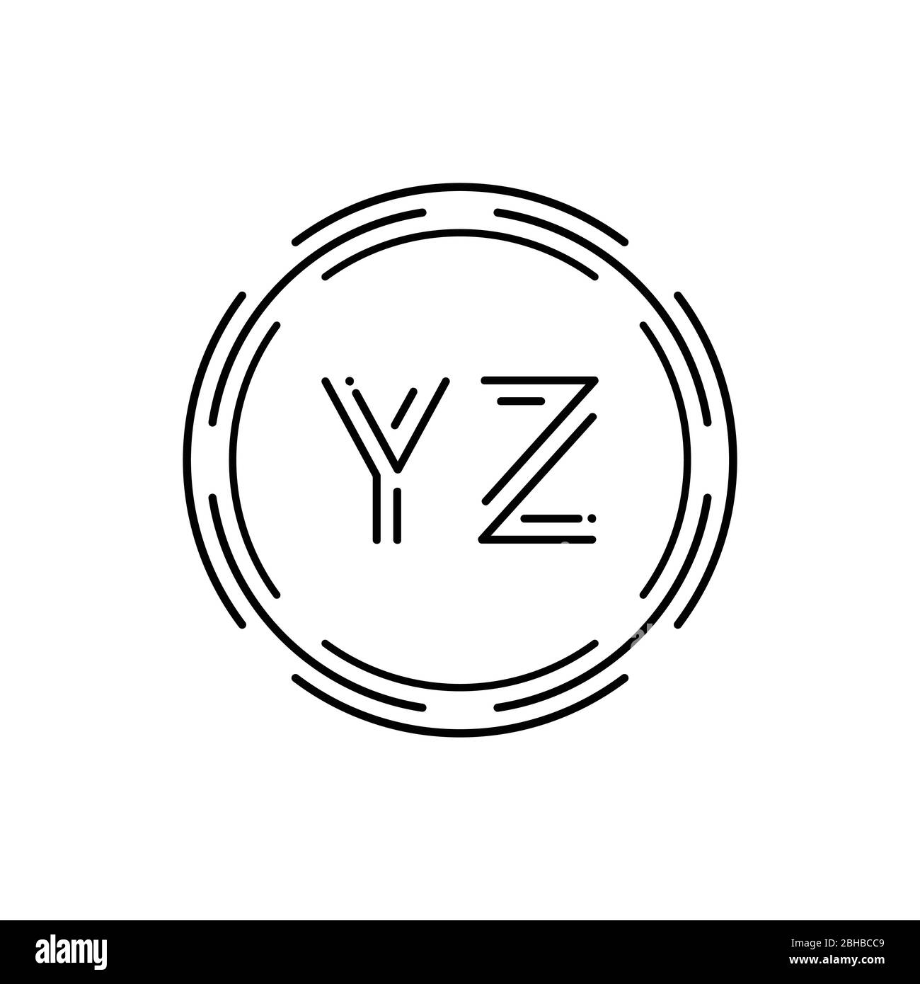 Initial Yz Logo Design Vector Template Creative Circle Letter Yz Business Logo Vector