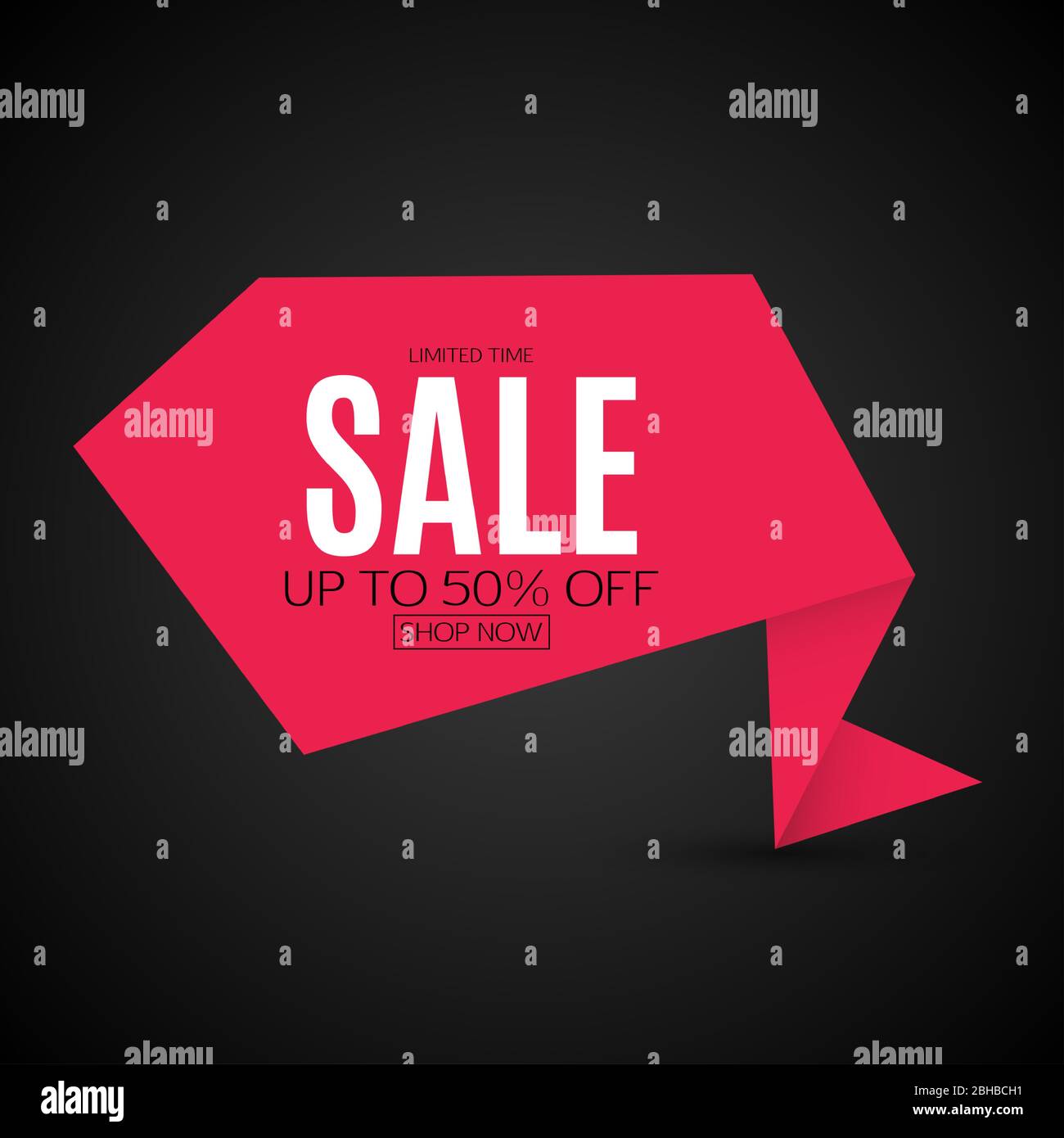 Sale Origami Speech Bubble Banner Template. Vector Illustration Stock ...