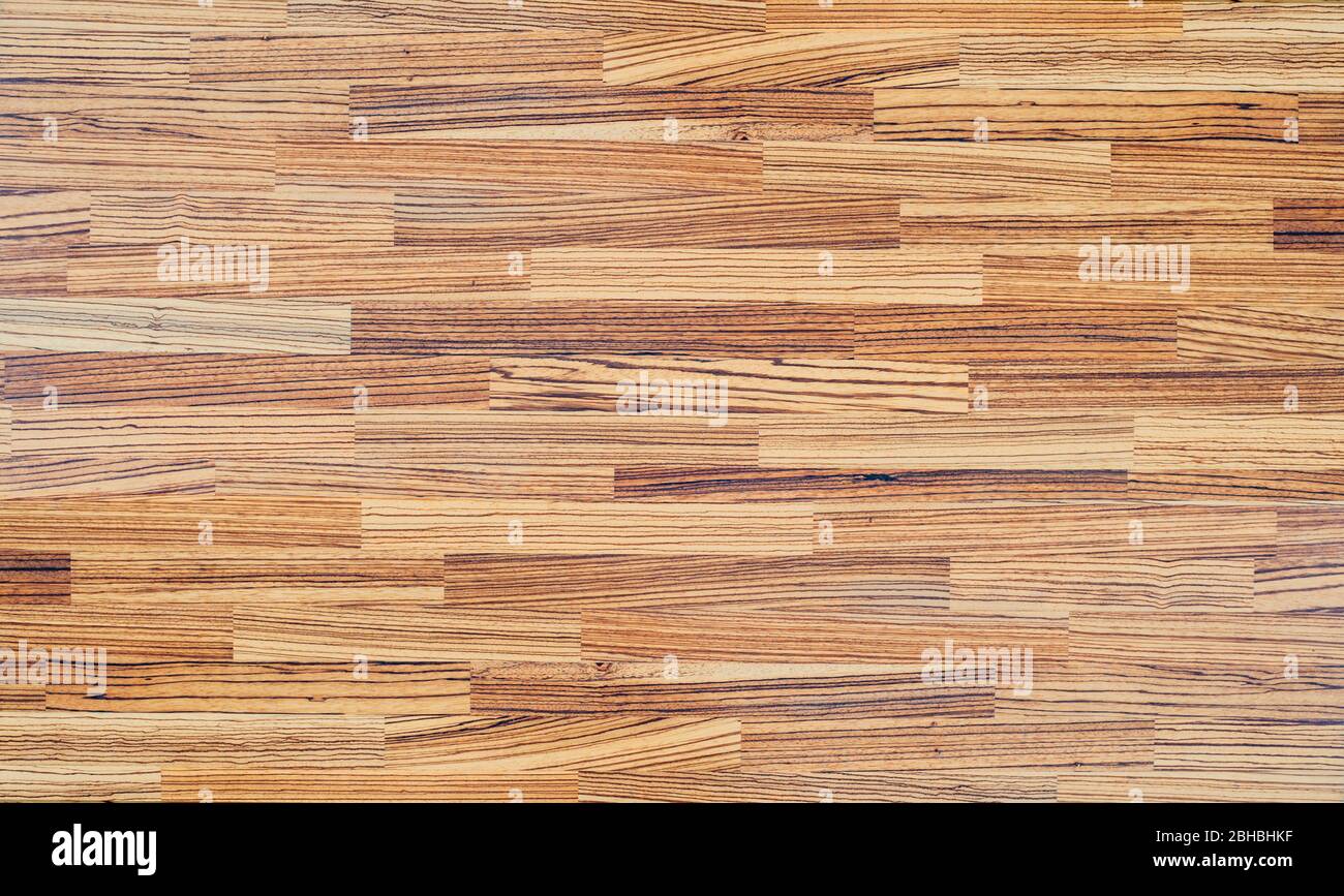 Wood texture background pattern. parquet floor, Zebrano wood. Zebrawood