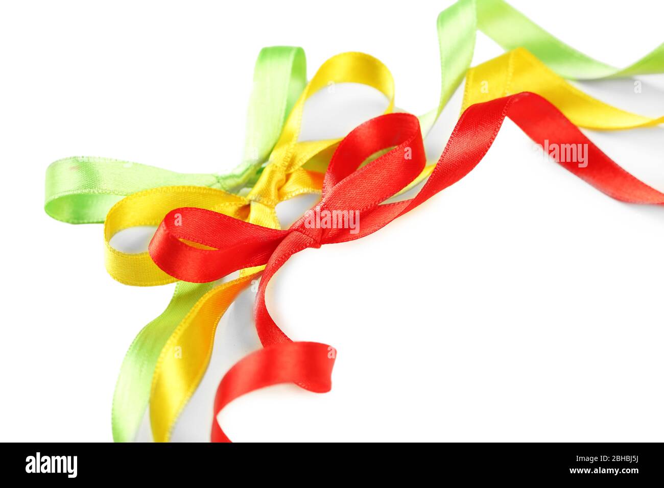 Colorful ribbons isolated on white Stock Photo - Alamy