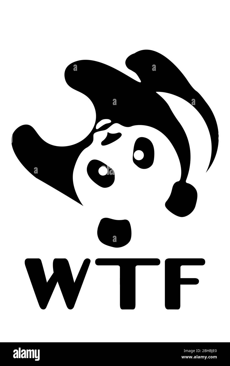 WTF, humorous the World Wildlife Fund (WWF) logo Stock Vector