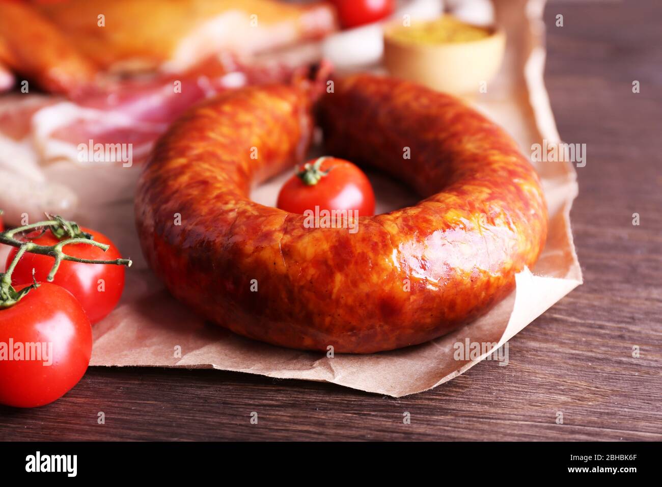Assortment of deli meats on parchment, closeup Stock Photo Alamy