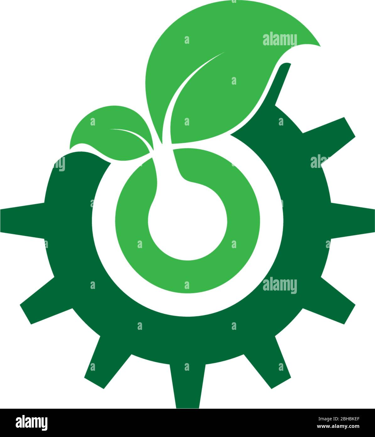 Combination of gear and green leaf logo icon illustation Stock Vector ...