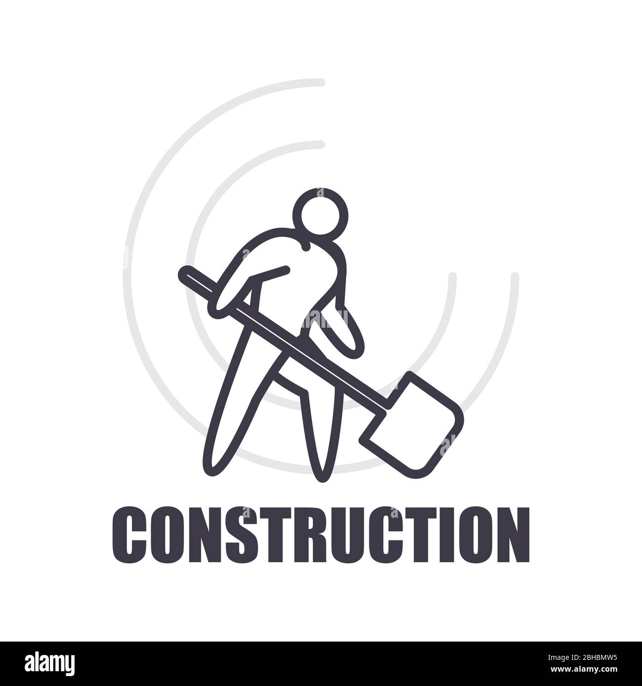 avatar with shovel design of Construction working maintenance workshop ...