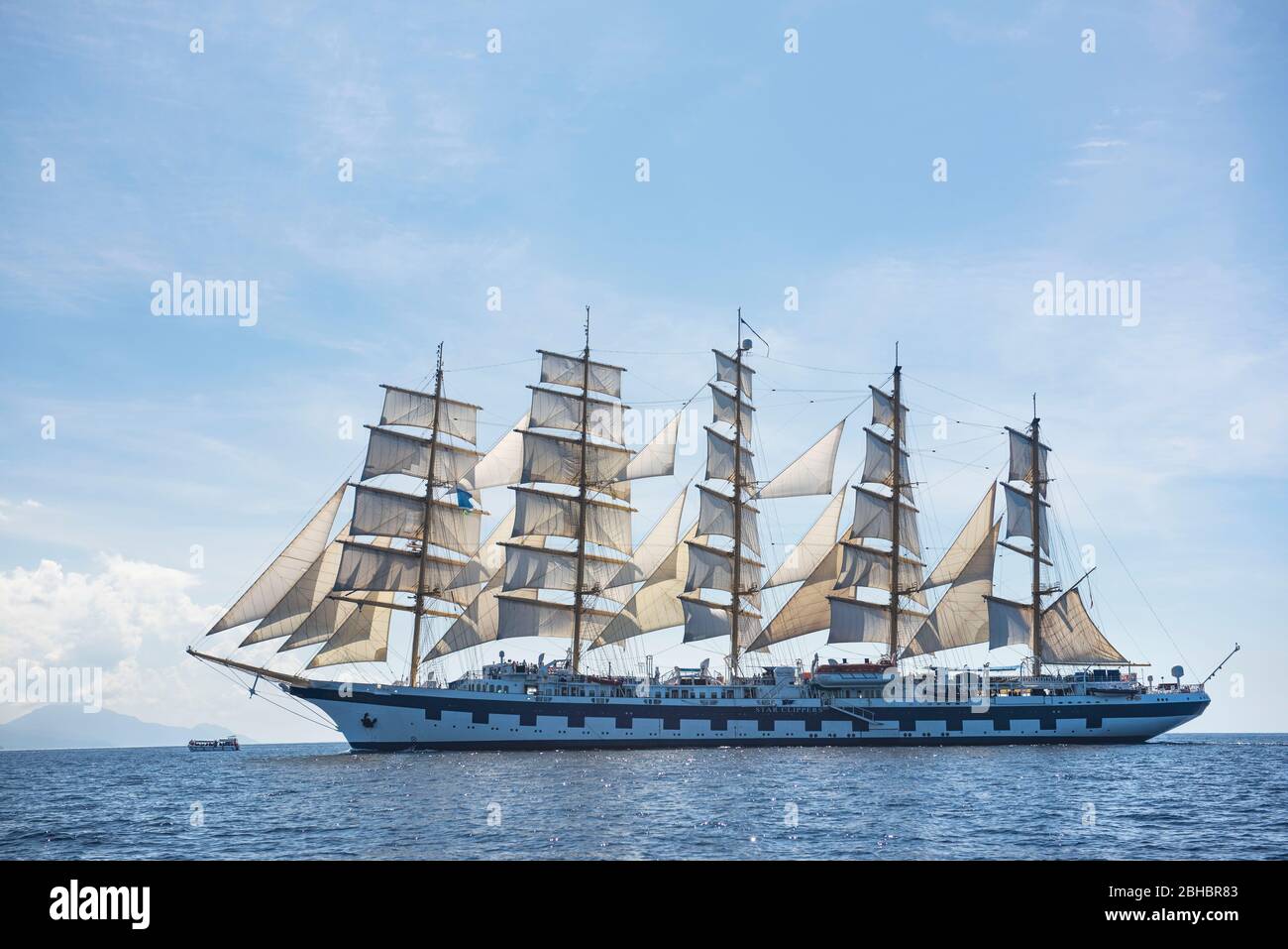 Caribbean, Dominica. Star Clipper sailing ship Stock Photo Alamy