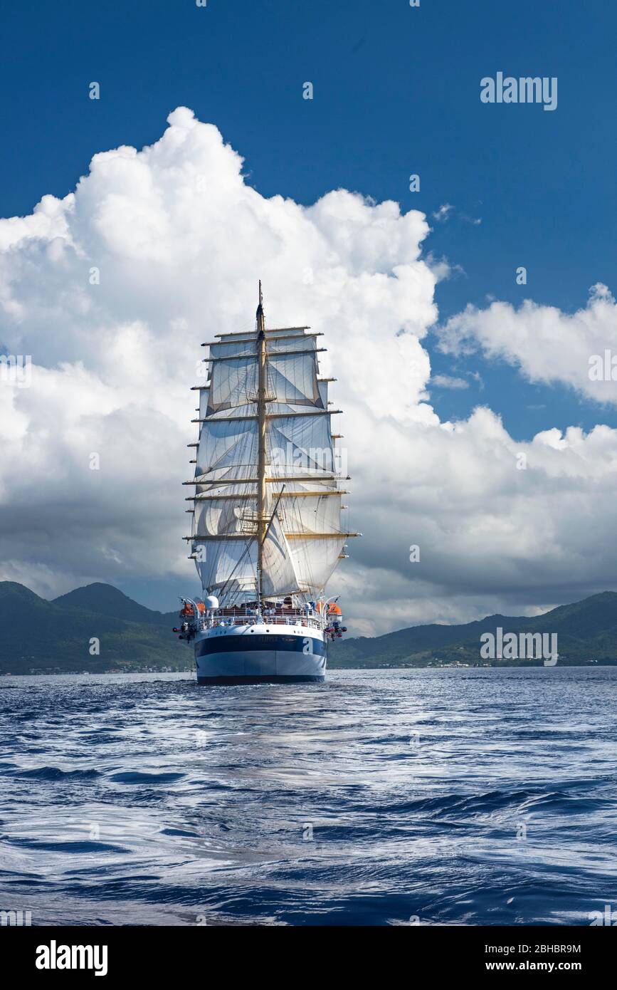 Caribbean, Dominica. Star Clipper sailing ship Stock Photo Alamy