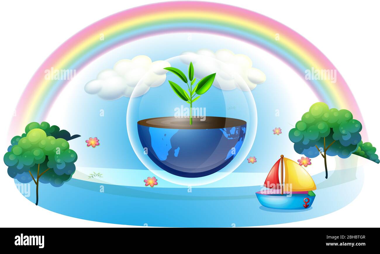 grow more trees on earth to save earth and water environment Stock Vector