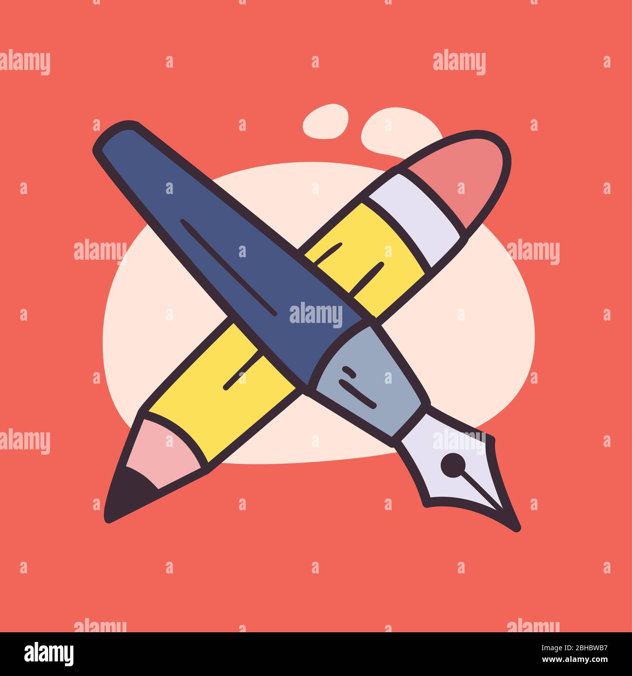 Pencil and ink pen design, Creativity artk theme Vector illustration ...