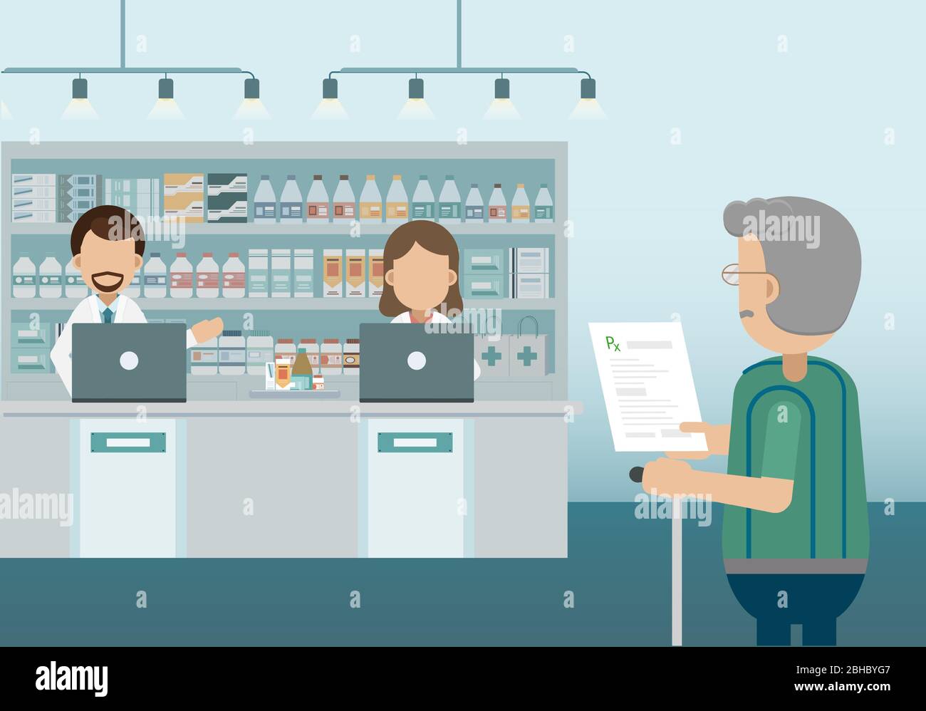 Royalty Free Pharmacist Selling Clip Art Vector Images Patient And