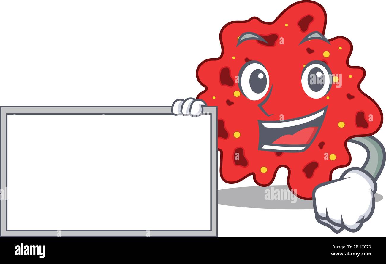 Streptococcus pneumoniae cartoon character design style with board Stock Vector