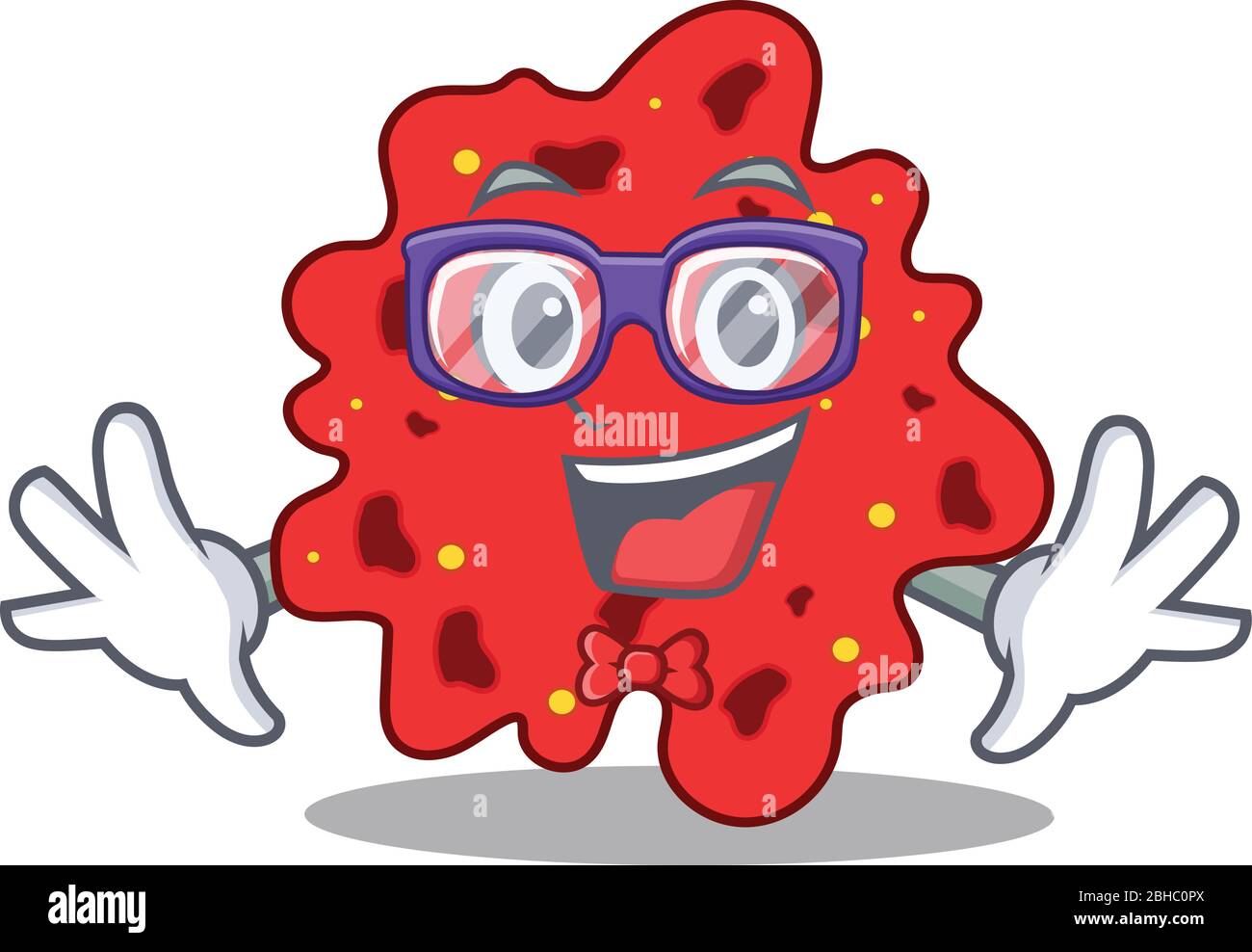 Mascot design style of geek streptococcus pneumoniae with glasses Stock Vector