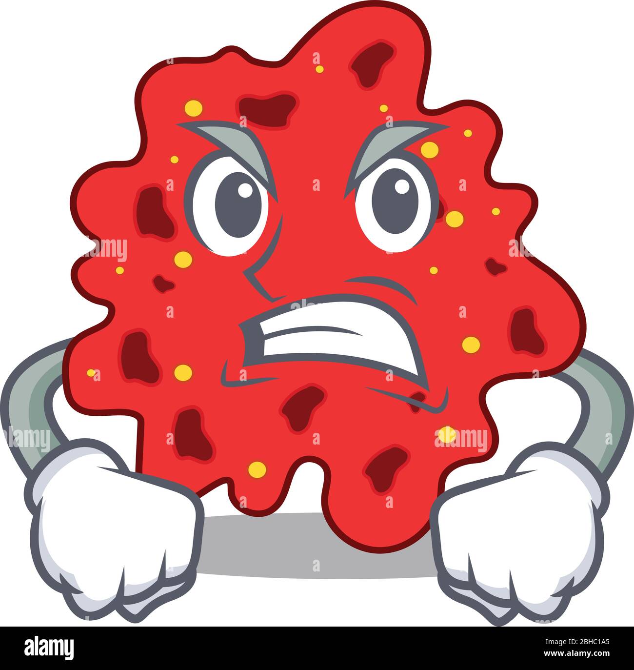 Mascot design concept of streptococcus pneumoniae with angry face Stock Vector