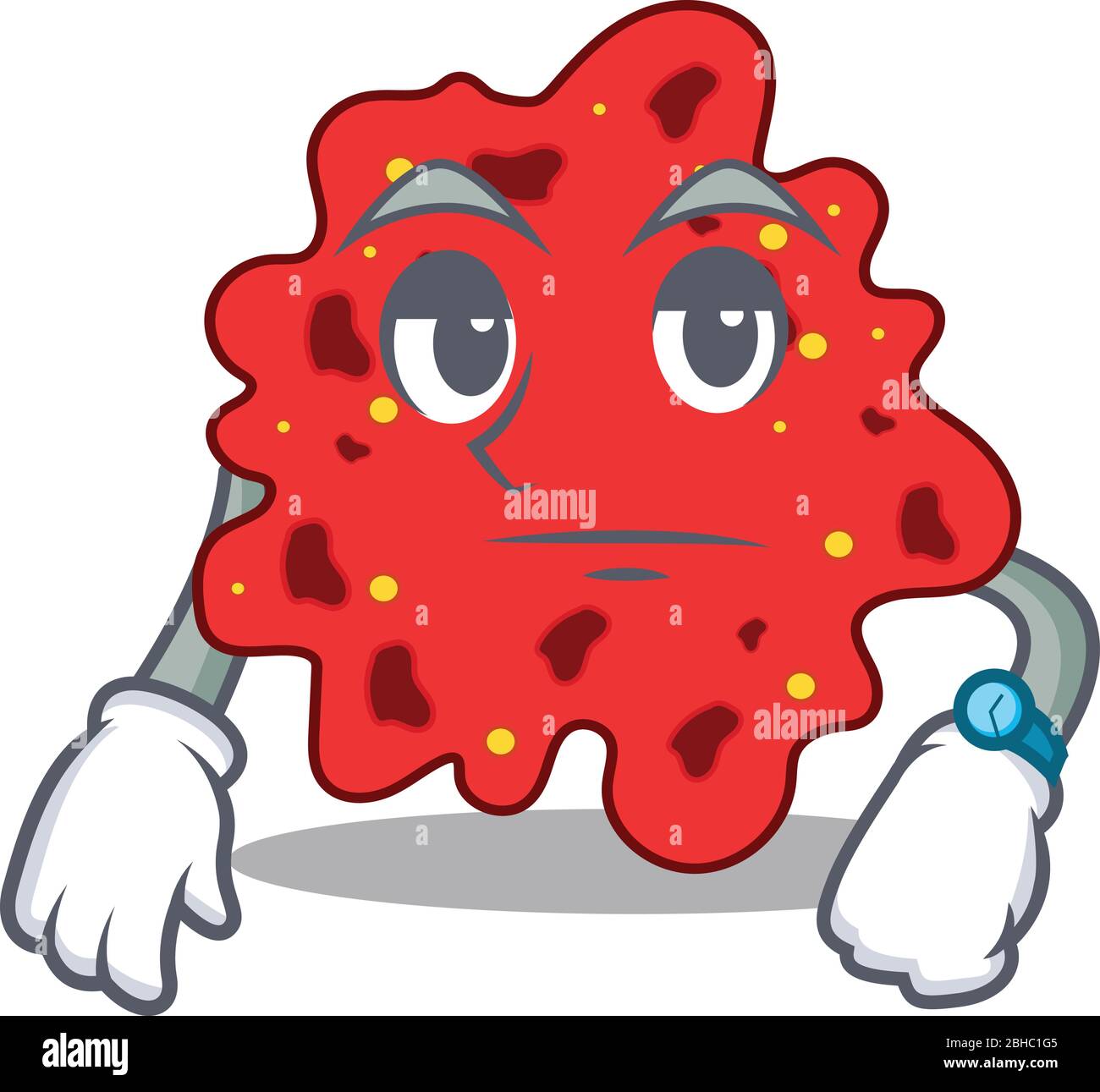 Mascot design of streptococcus pneumoniae showing waiting gesture Stock Vector