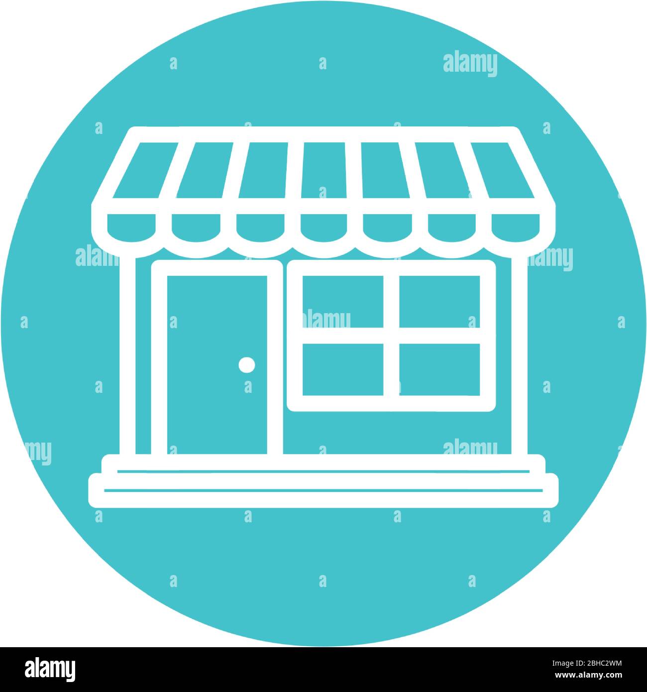 store icon over white background, block line style, vector illustration ...