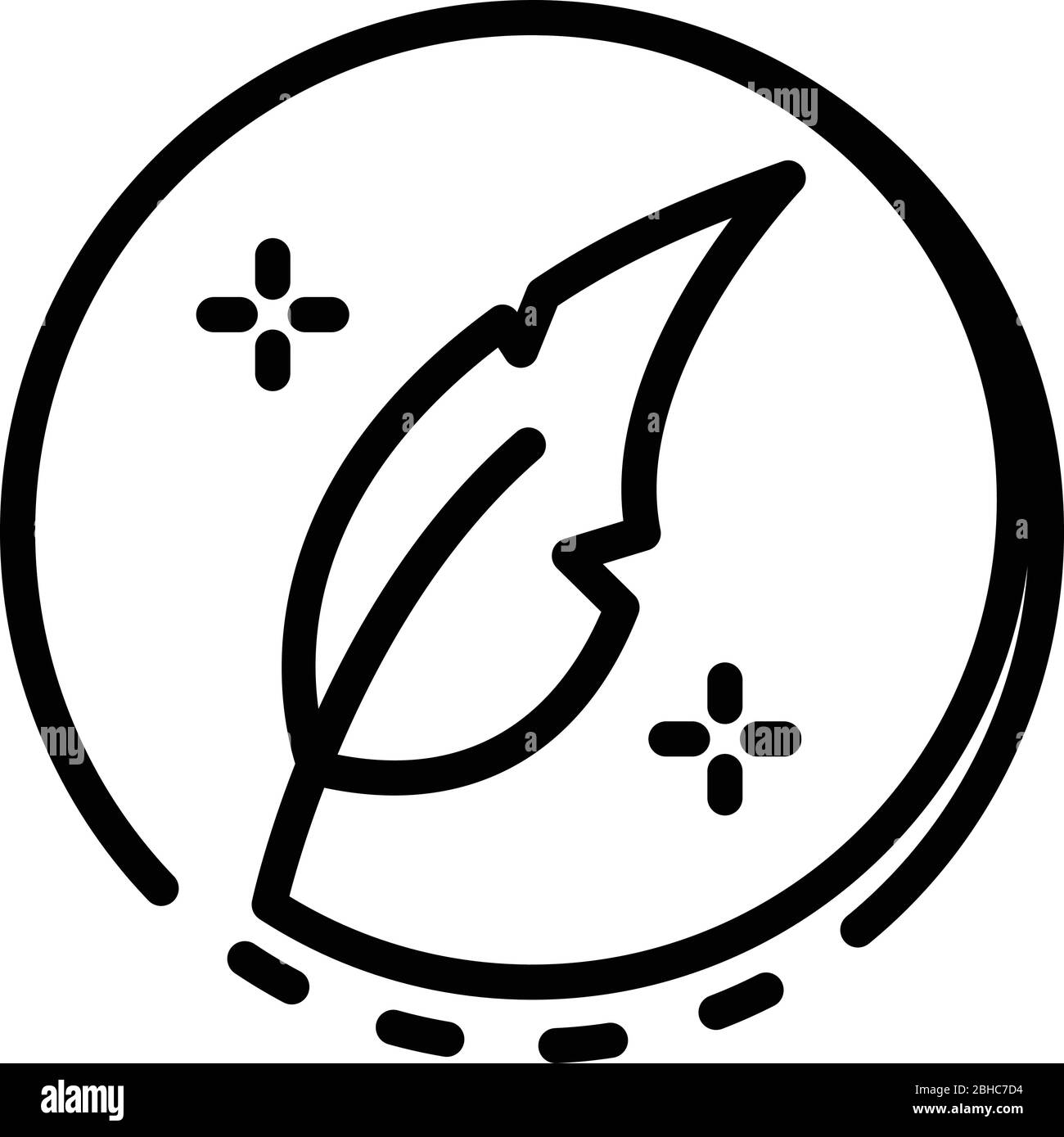 Goose feather in a circle icon, outline style Stock Vector Image & Art ...