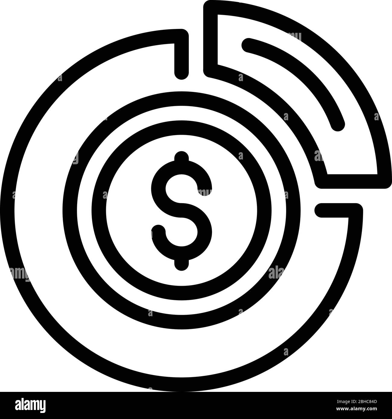 Dollar in a circle icon, outline style Stock Vector Image & Art - Alamy