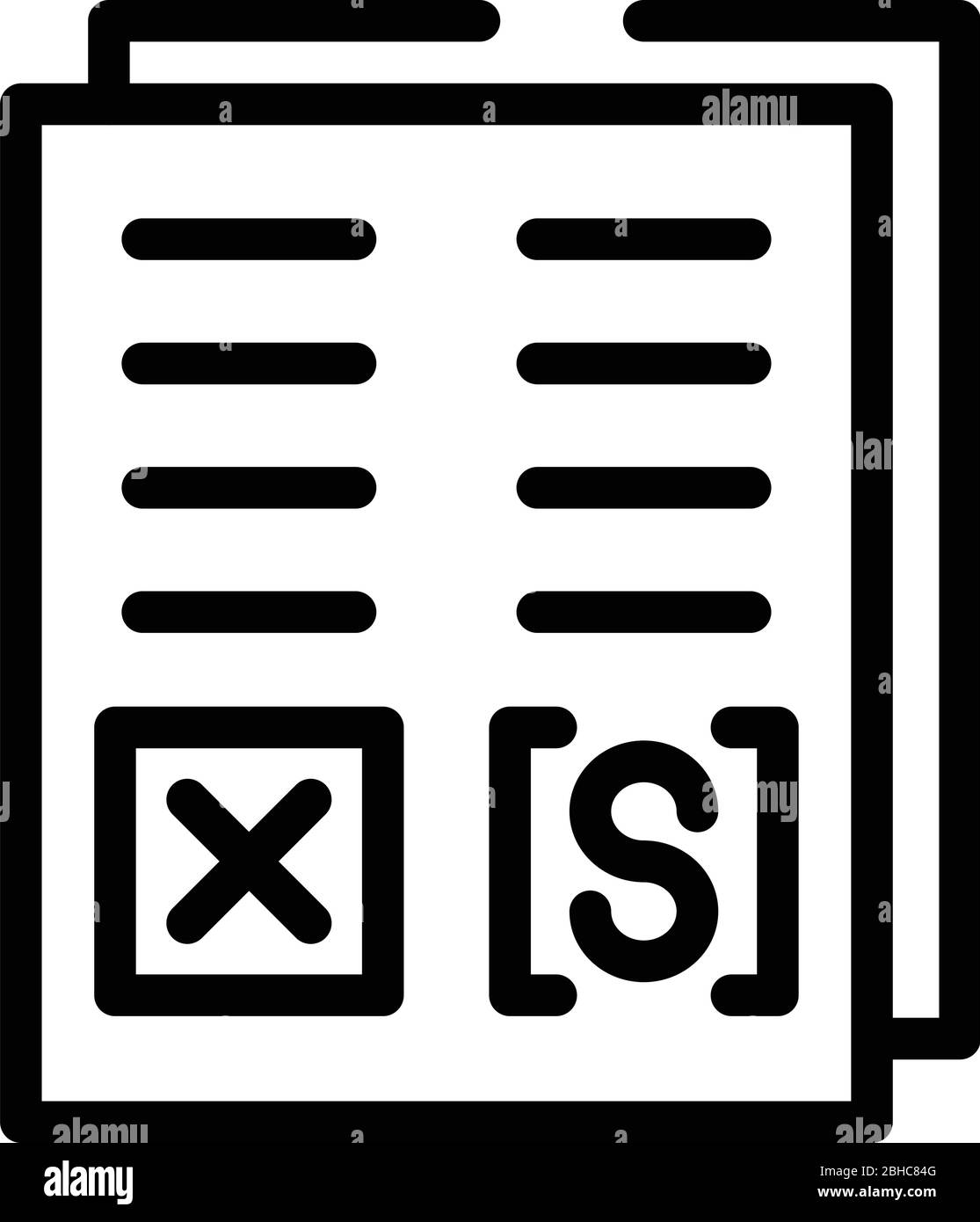 Questionary paper icon, outline style Stock Vector