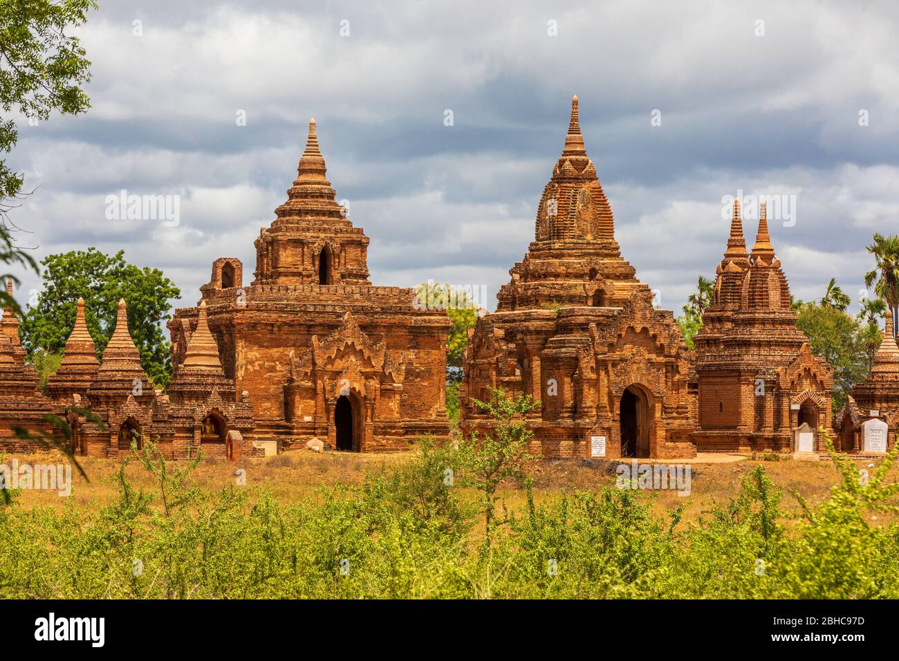 Buddhist pagoda temple. Bagan, Myanmar. Home of the largest and denset ...