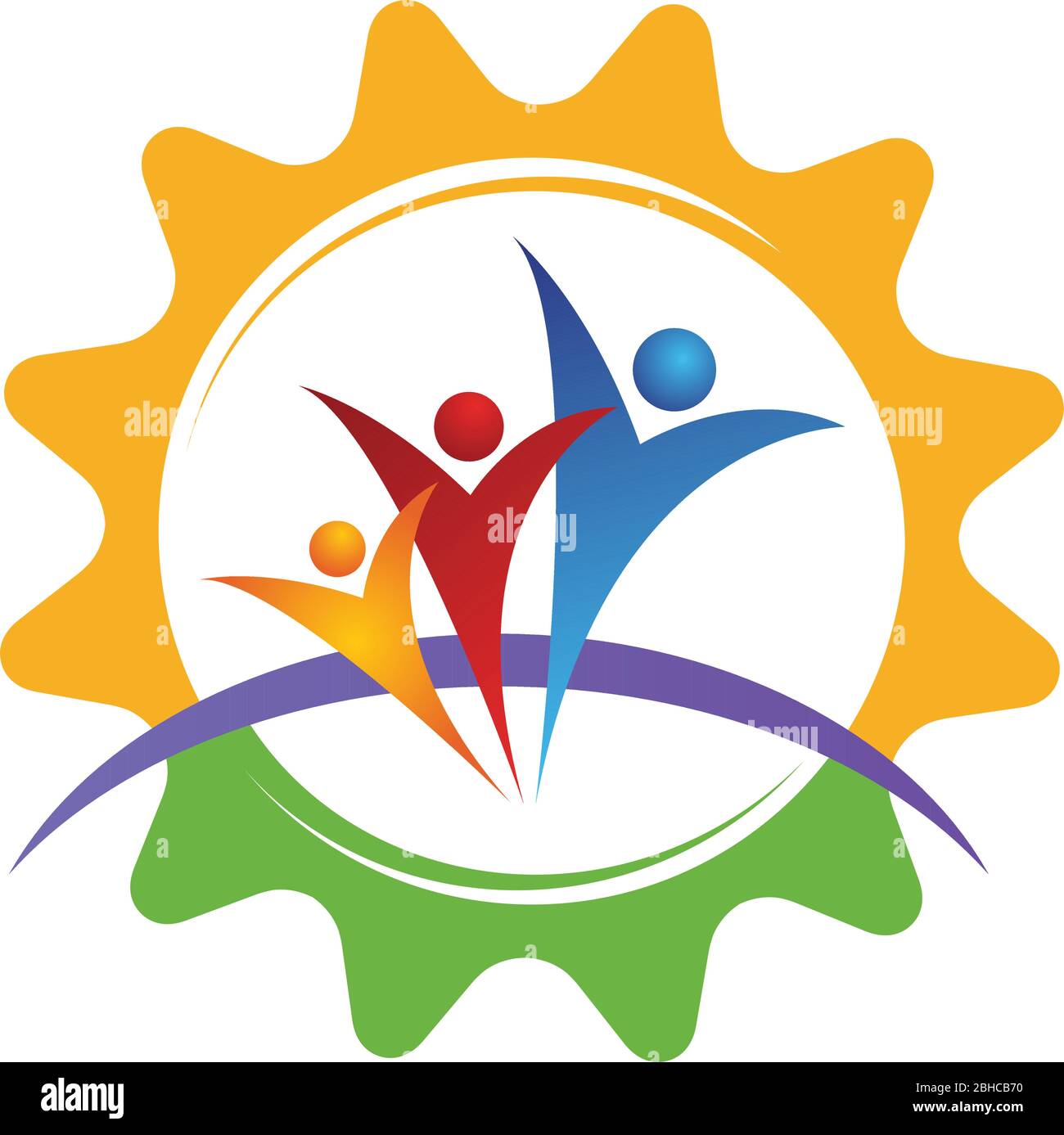 gear people logo Stock Vector