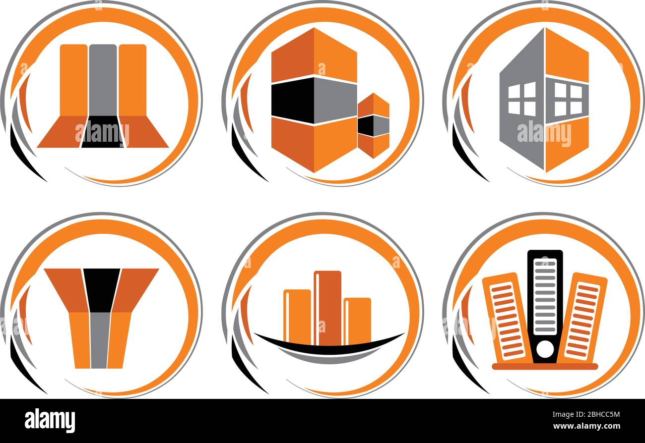 building collection logo Stock Vector