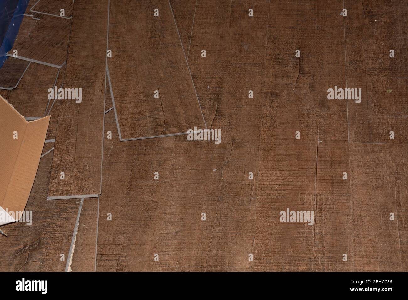 Laminate flooring. Threaded panel of a laminate floor on a thermally