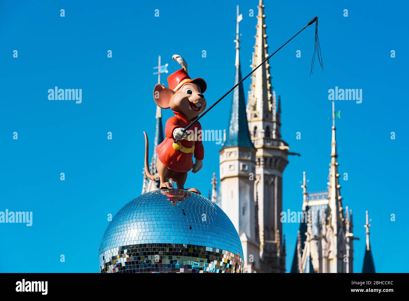 TOKYO - DEC 31: Tokyo Disneyland or Tokyo DisneySea, Cartoon hero and detail of Castle in Tokyo on December 31. 2016 in Japan Stock Photo