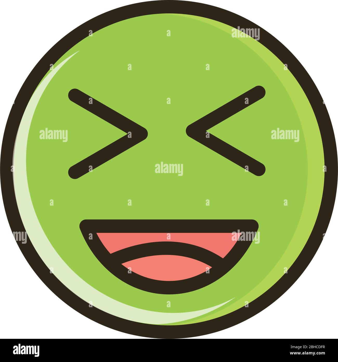 laugh close eyes funny smiley emoticon face expression vector illustration  line and fill icon Stock Vector Image & Art - Alamy