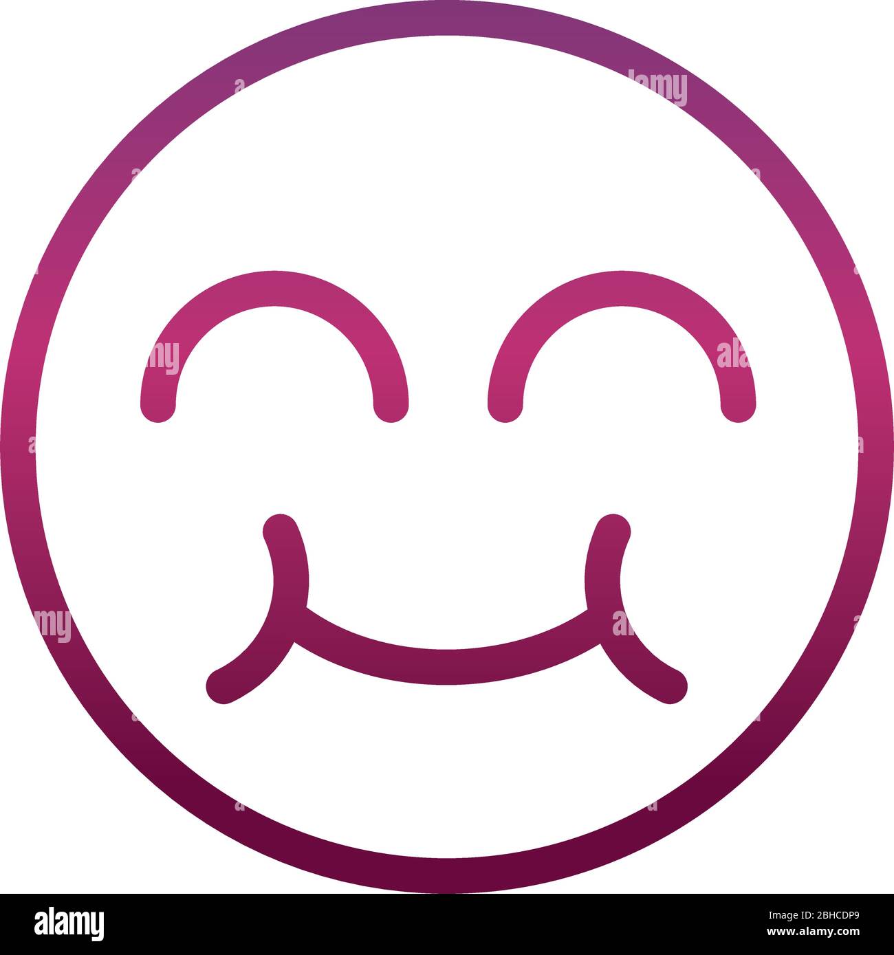 funny smiley emoticon face expression vector illustration gradient style icon Stock Vector