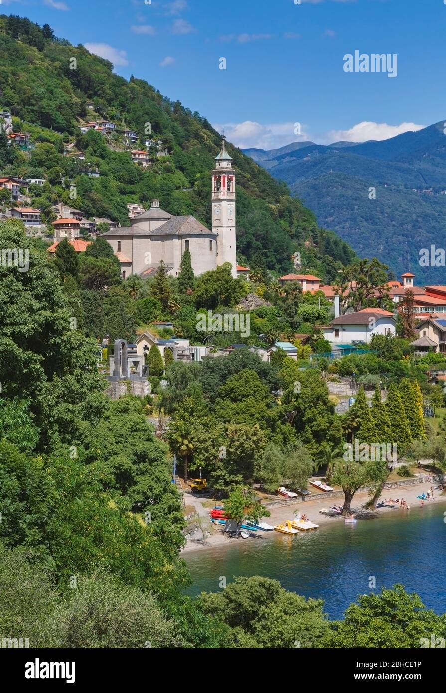 Cannero Riviera, Verbano-Cusio-Ossola Province, Piedmont, Italy, on Lago Maggiore, Lake Maggiore, Stock Photo