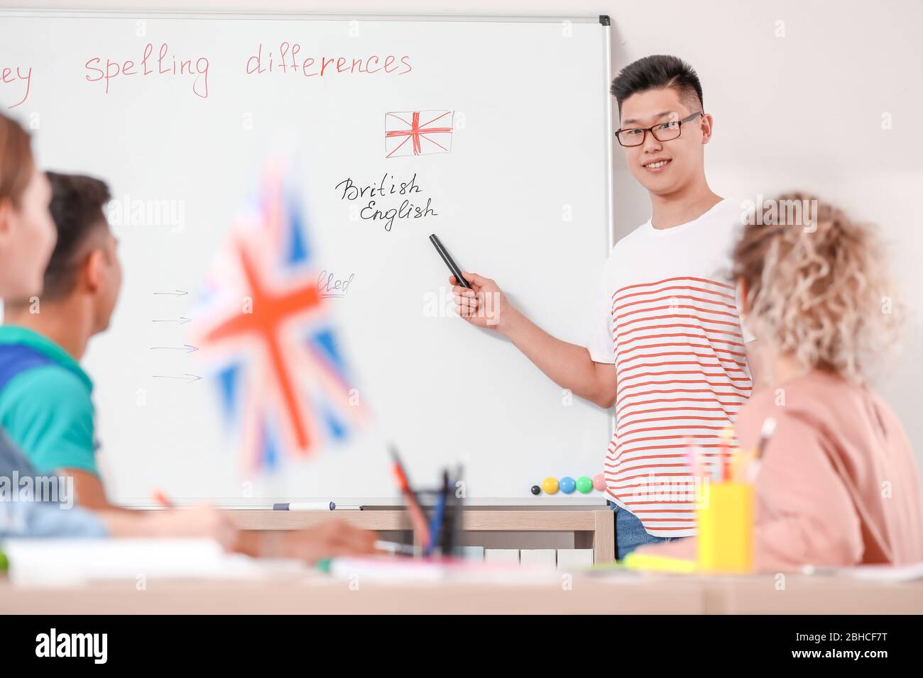 People taking classes at language school Stock Photo
