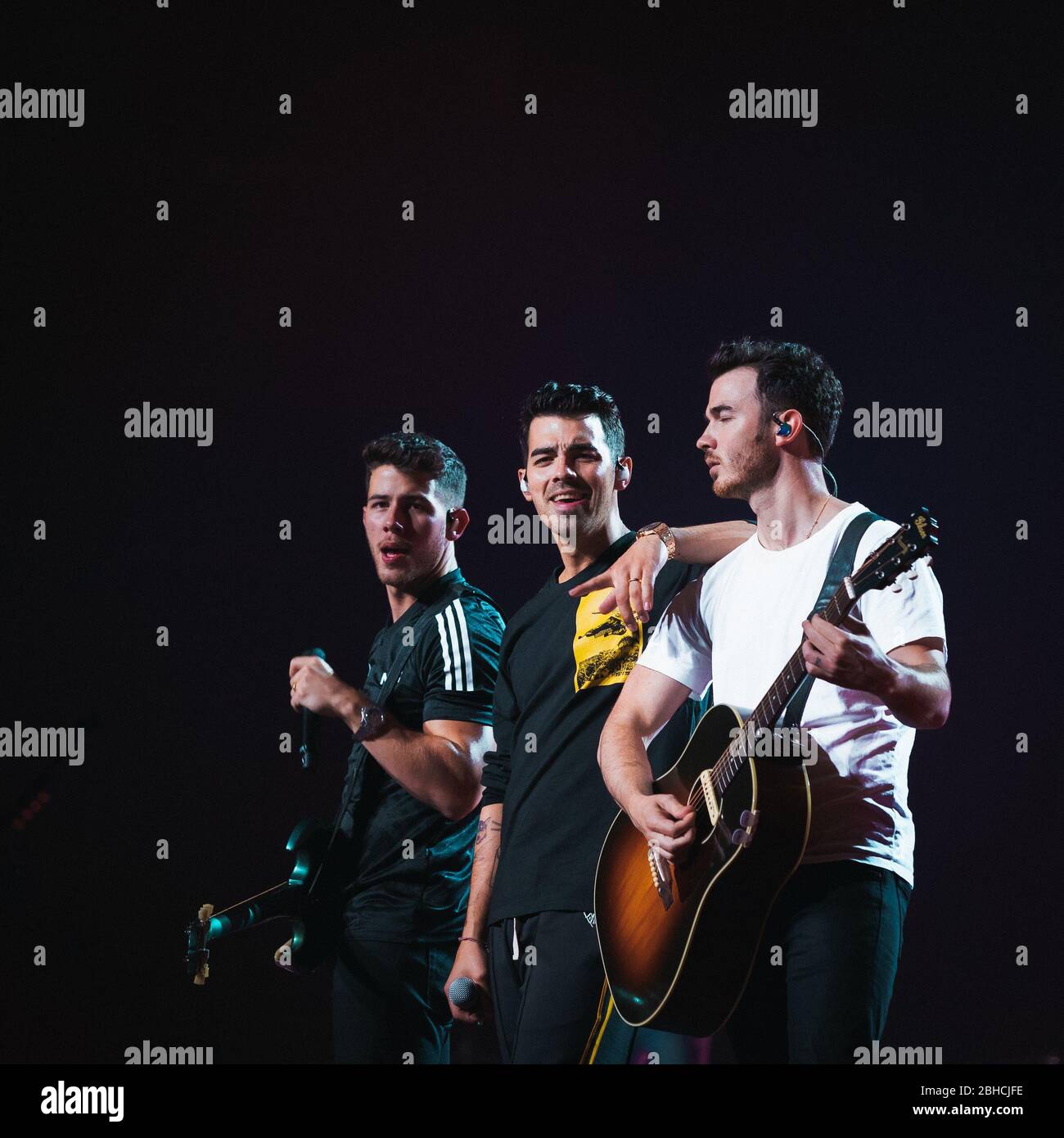 RELEASE DATE: April 24, 2020 TITLE: Happiness Continues STUDIO: Amazon DIRECTOR: Anthony Mandler PLOT: A live concert experience and exclusive look into life on the road with the Jonas Brothers during their sold out 'Happiness Begins' concert tour in 2019. STARRING: KEVIN JONAS, JOE JONAS, NICK JONAS. (Credit Image: © Amazon/Entertainment Pictures) Stock Photo