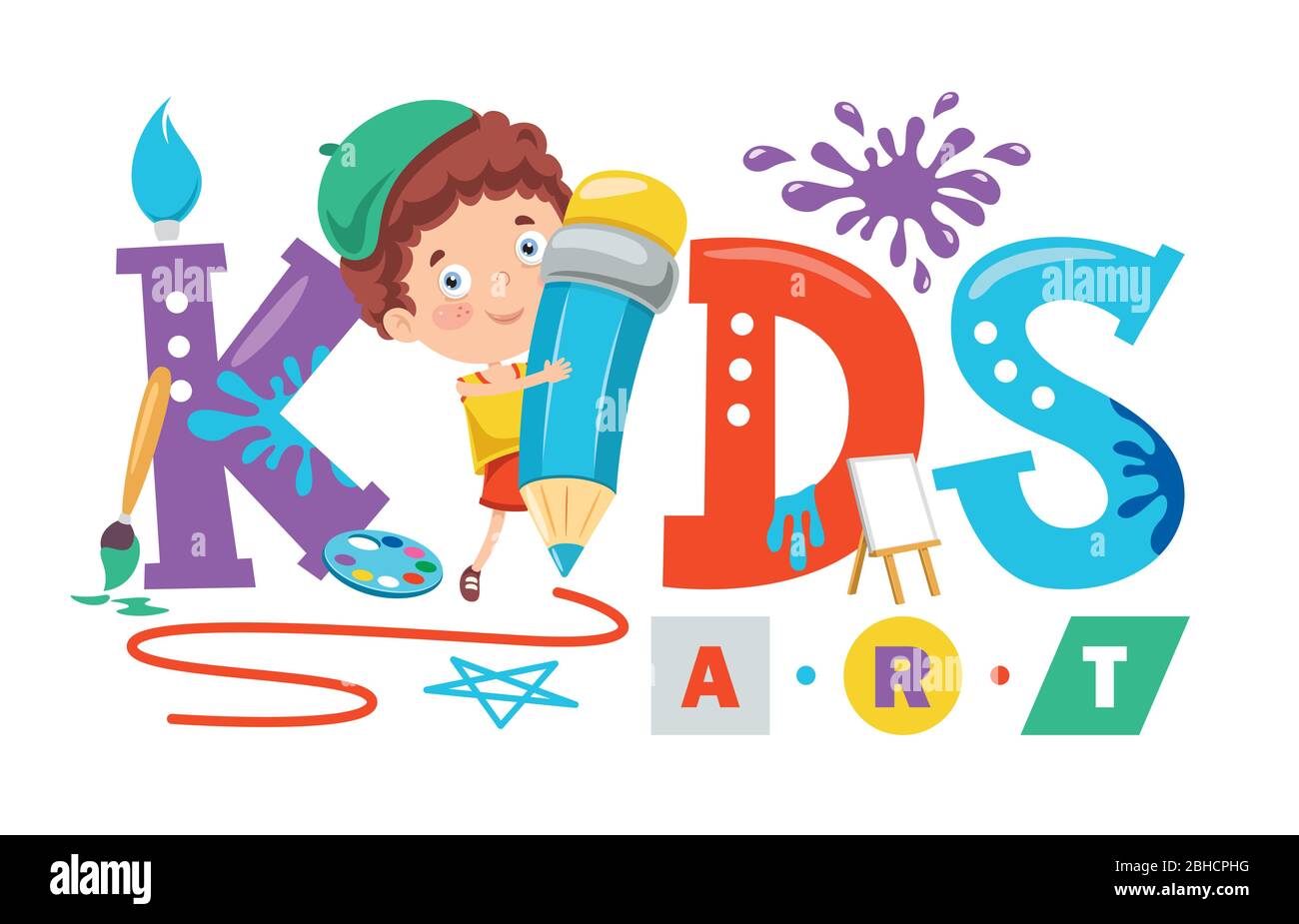 Logo Design For Kids Art Stock Vector Image & Art - Alamy