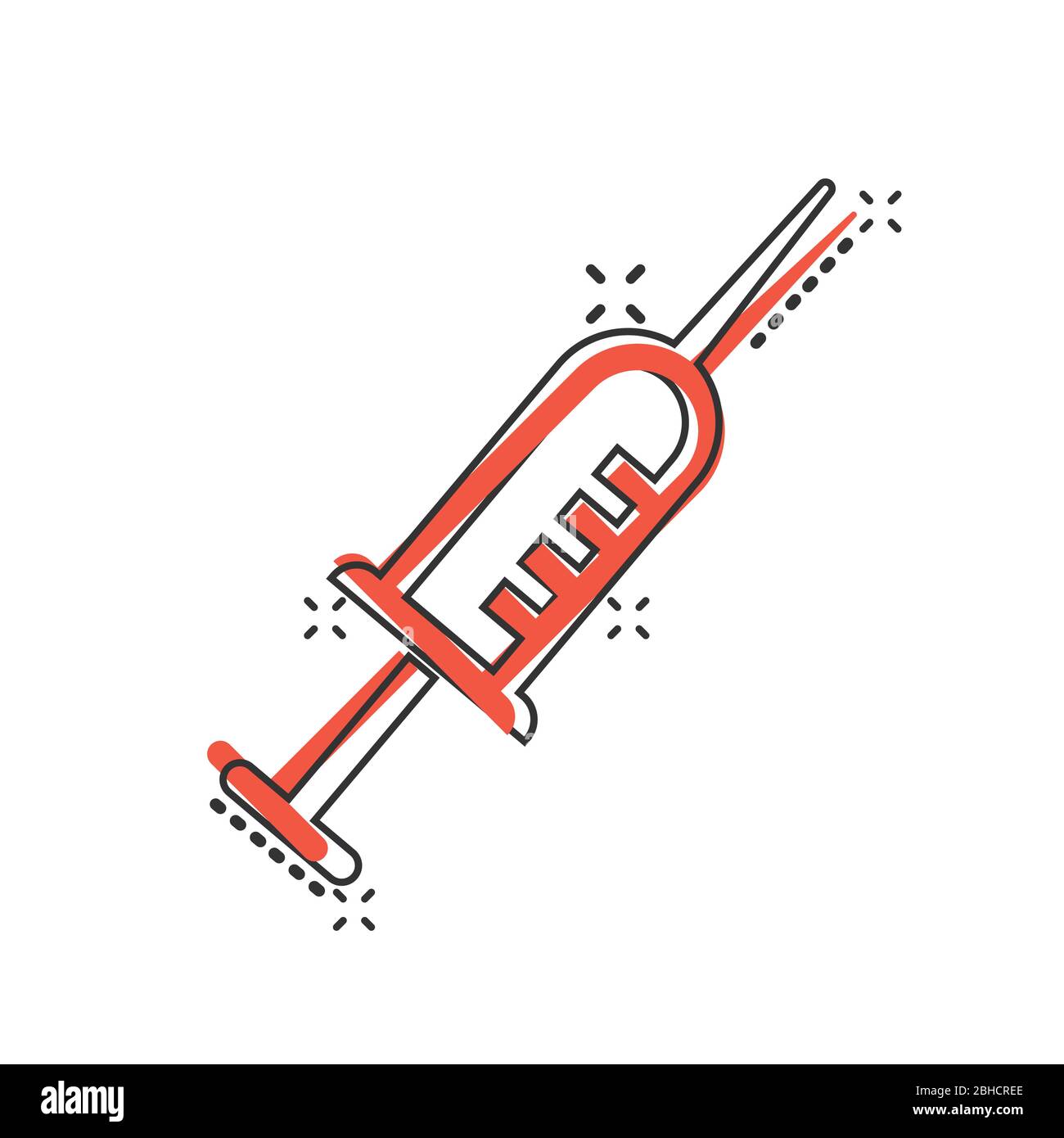 Syringe icon in comic style. Inject needle cartoon vector illustration ...