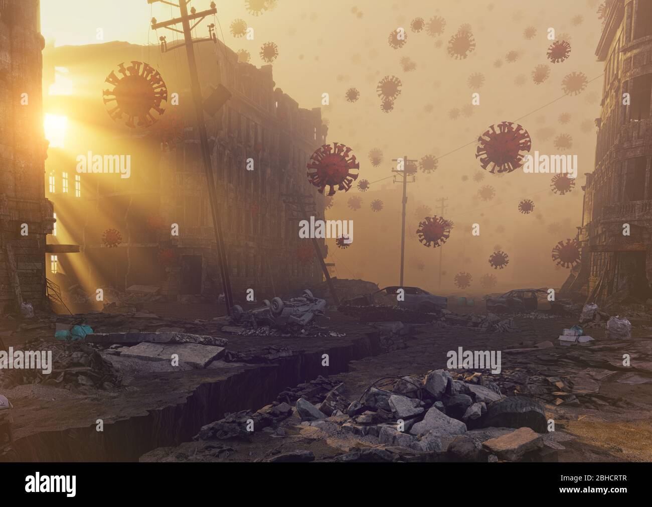 Virus COVID -19 attack concept. 3d rendering Stock Photo - Alamy