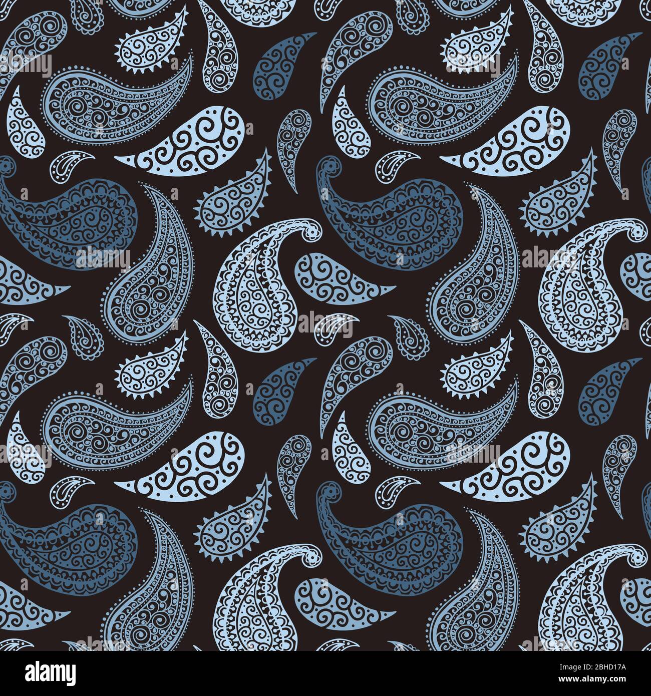 Paisley Pattern Background Seamless Floral Textile Ornament Vector Illustration Pastel Pale Blue And Black Abstract Vintage Paisley Pattern Flower Decoration Floral Fabric Fashion Art Design Stock Vector Image Art Alamy