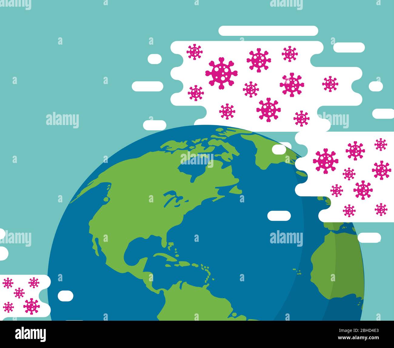 covid19 pandemic particles with earth planet Stock Vector Image & Art ...