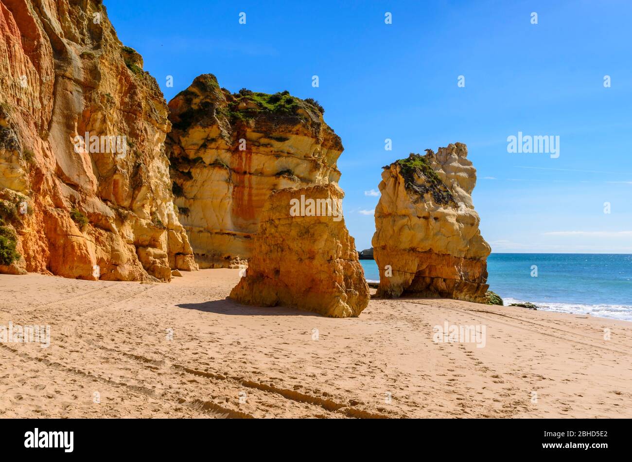 A Beautiful beach of Praia da Rocha Stock Photo