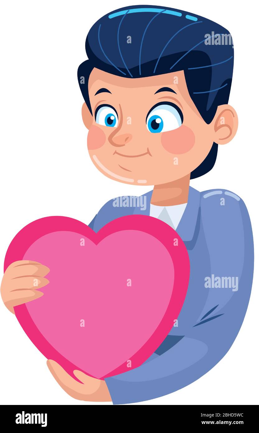young father with heart character Stock Vector Image & Art - Alamy