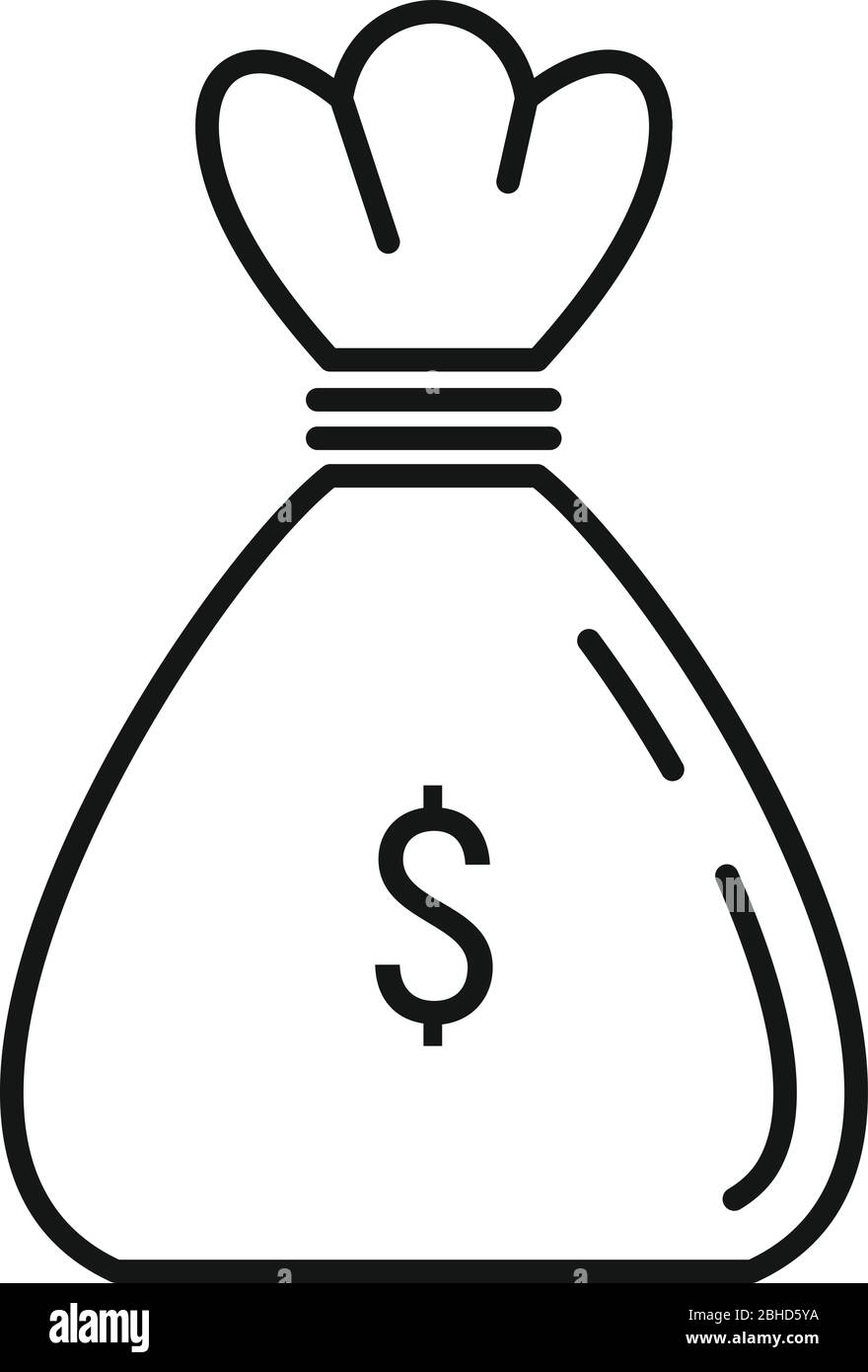Money bag icon. Outline money bag vector icon for web design isolated ...