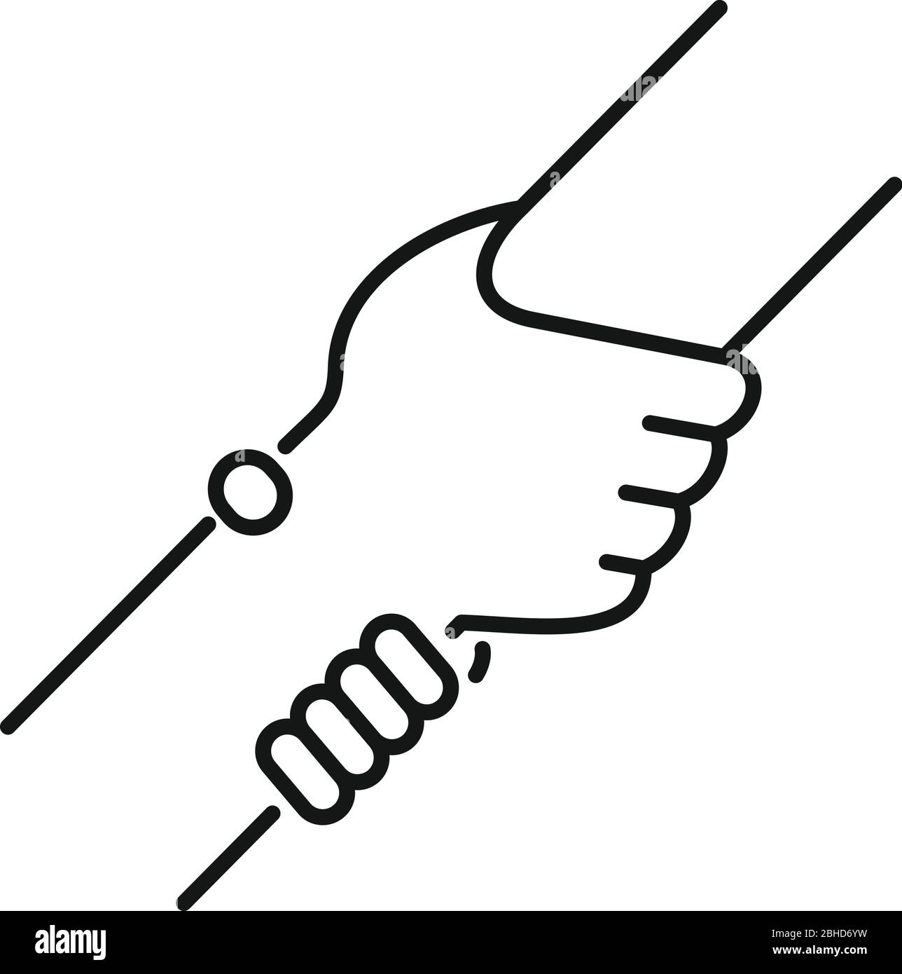 Friendship hand help icon. Outline friendship hand help vector icon for ...