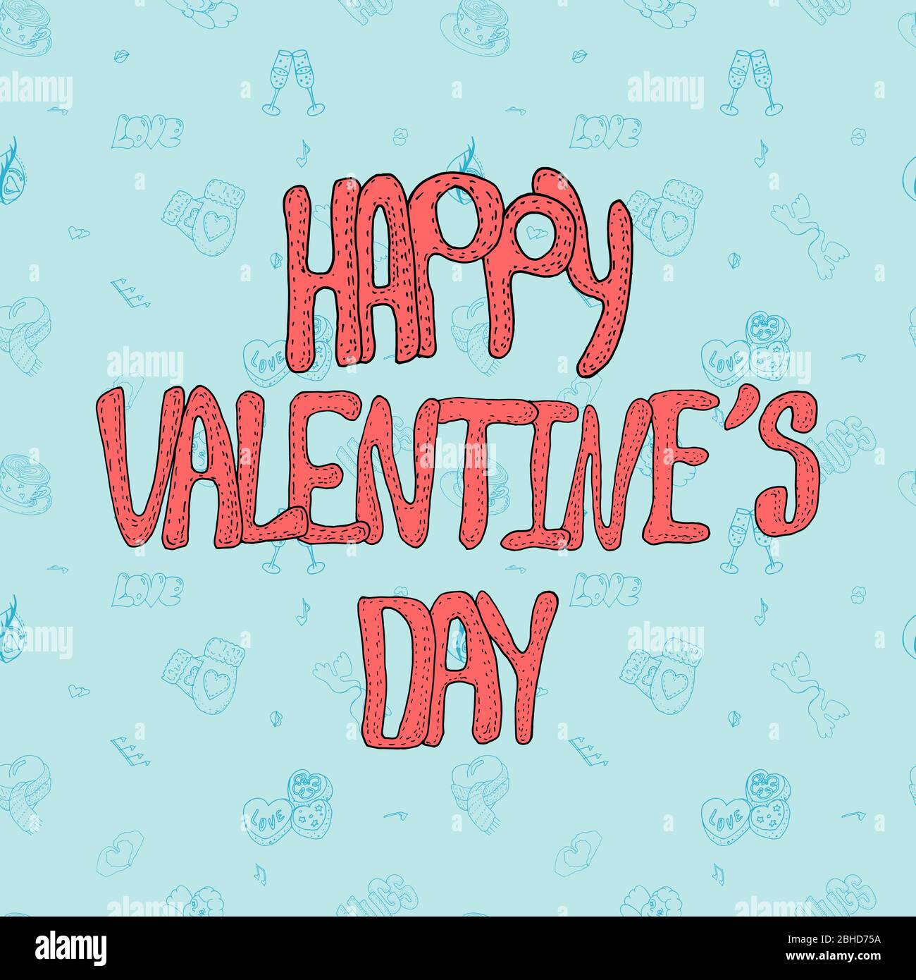 Cute Vector Valentine day card or banner Stock Vector Image & Art - Alamy