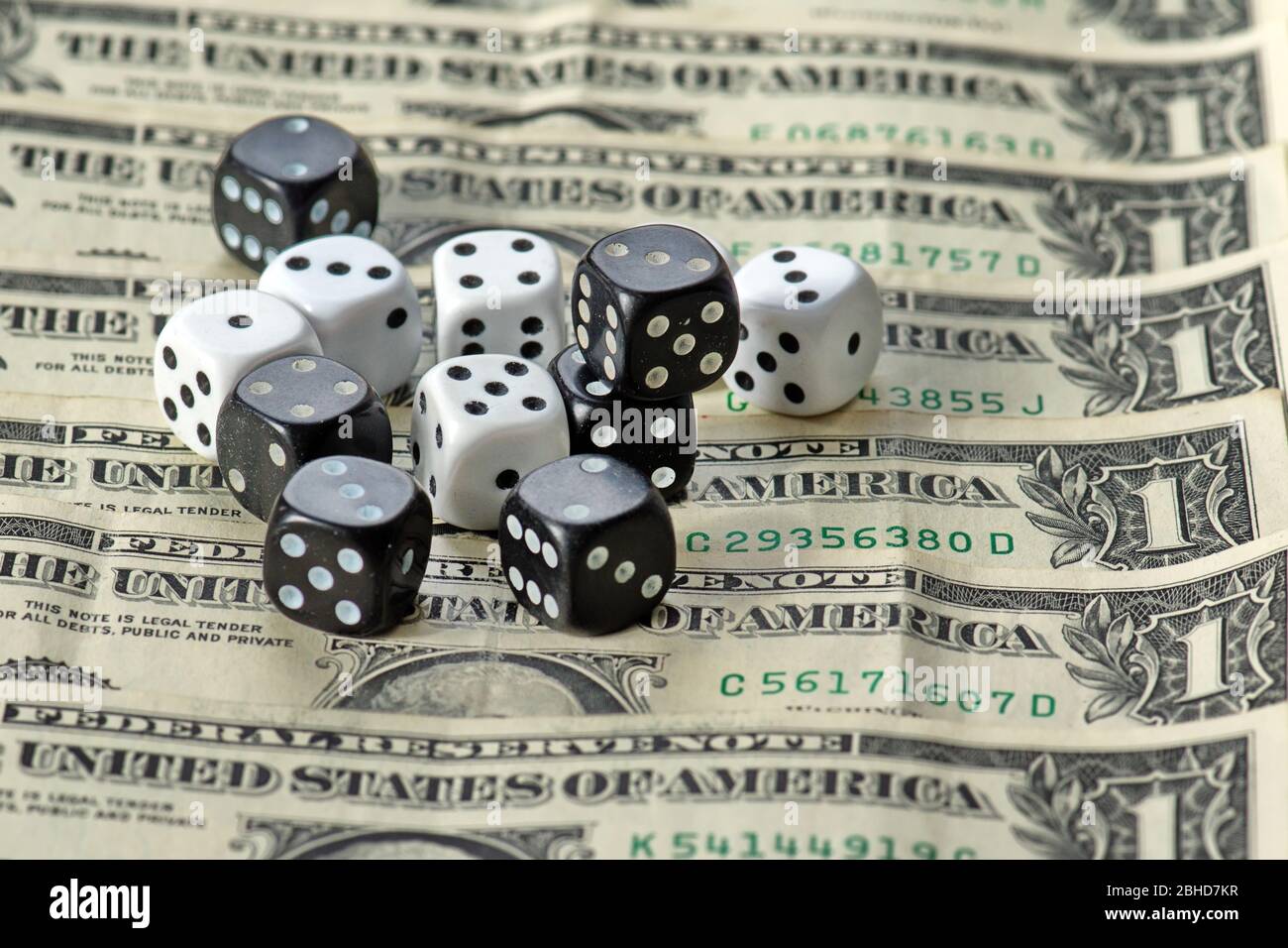 Playing a game with dice. Rolling the dice concept for business risk