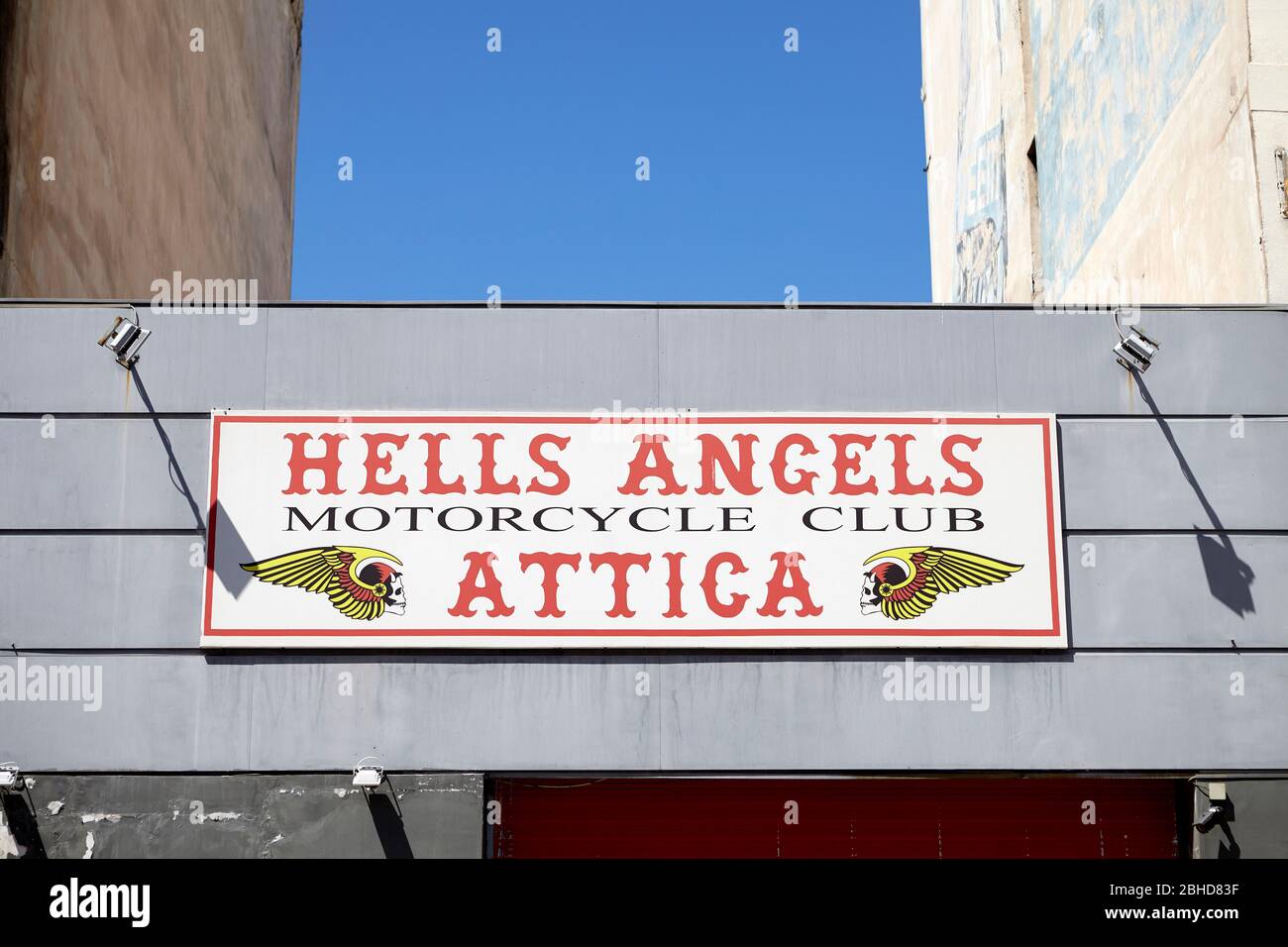 hells angels , motorcycle club at Athens Greece Stock Photo