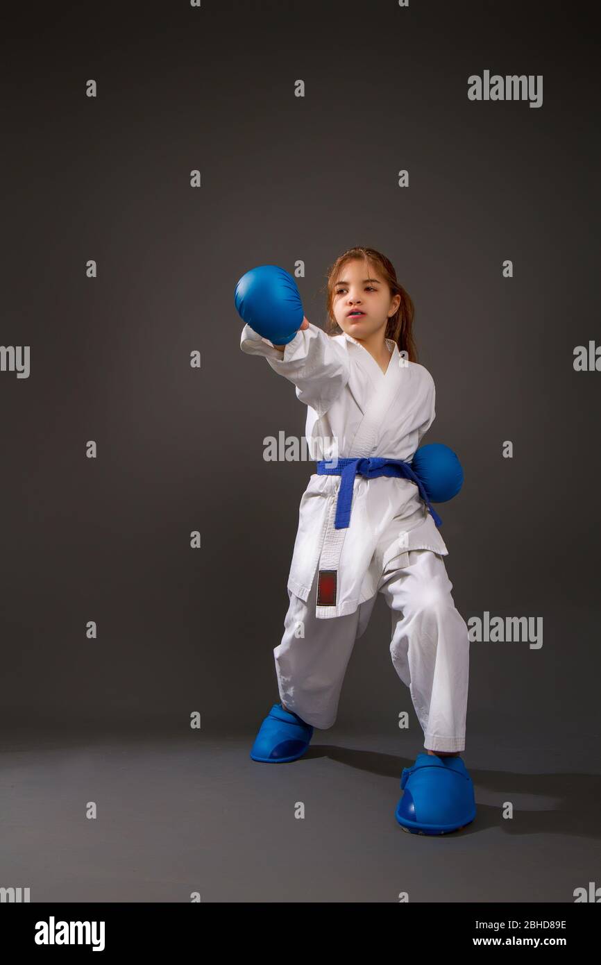 Girl karate in kimono Stock Photo Alamy