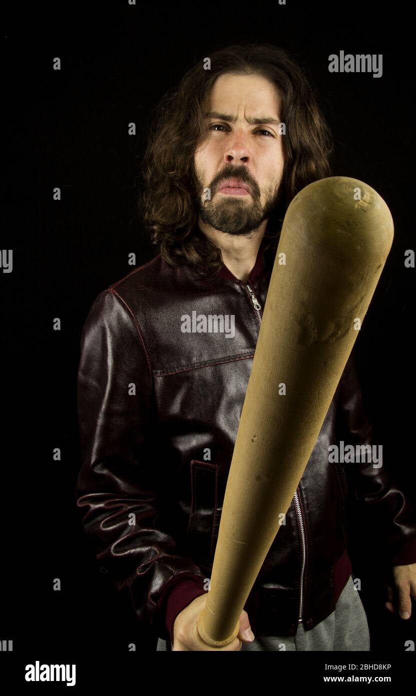 criminal and baseball bat Stock Photo - Alamy