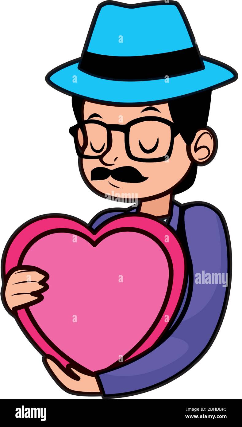 young father with heart character Stock Vector Image & Art - Alamy