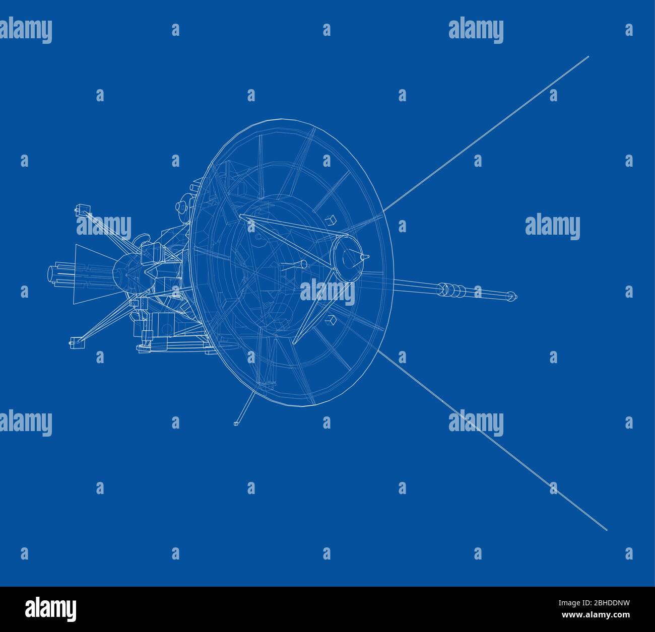 Communication satellite concept outline. Vector Stock Vector