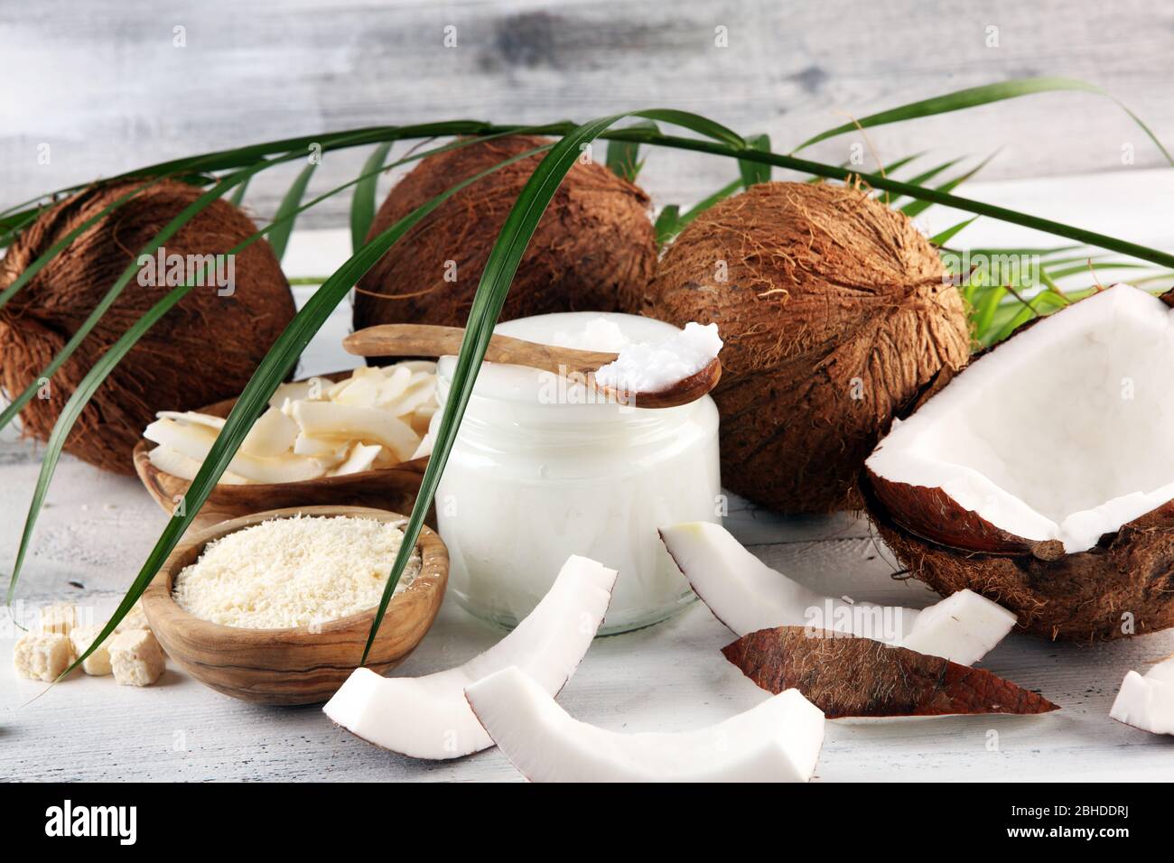 Coconut products with fresh coconut, Coconut flakes, coconut spa oil ...